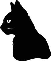 European Shorthair Cat  silhouette portrait vector