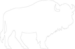 buffalo outline silhouette vector