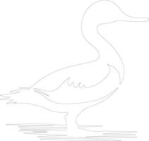 merganser  outline silhouette vector