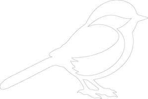 chickadee outline silhouette vector