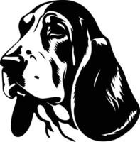 Basset Hound  silhouette portrait vector