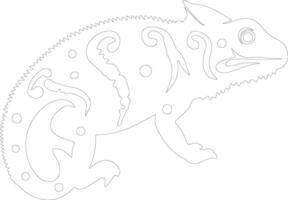 veiled chameleon  outline silhouette vector