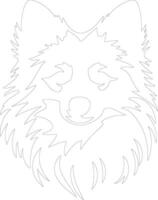 American Eskimo Dog  outline silhouette vector