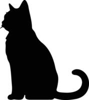 Chartreux gato negro silueta vector