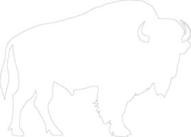 American bison  outline silhouette vector