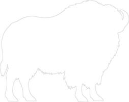 musk ox  outline silhouette vector