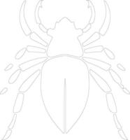 escarabajo oscuro contorno silueta vector