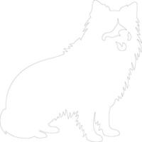 Finnish Lapphund  outline silhouette vector