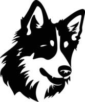 Eskimo Dog  silhouette portrait vector