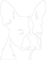 Boston Terrier  outline silhouette vector