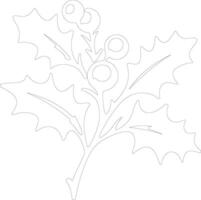 Holly  outline silhouette vector