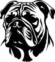 English Bulldog  silhouette portrait vector