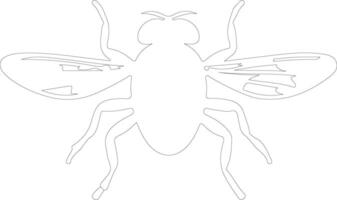 house fly  outline silhouette vector