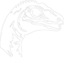 dilophosaurus contorno silueta vector