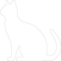 Bombay Cat  outline silhouette vector