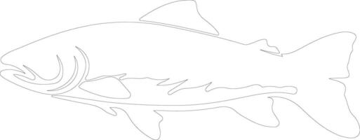 lake trout  outline silhouette vector