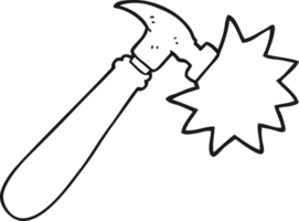 black and white cartoon hammer png