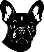 French Bulldog silhouette portrait vector