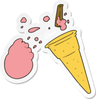 sticker of a cartoon ice cream png