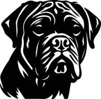 dogo Delaware Burdeos negro silueta vector