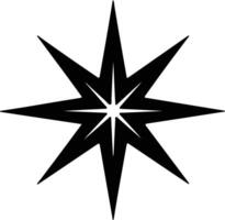 North Star  black silhouette vector