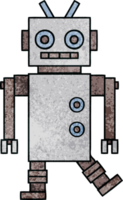 retro grunge textur tecknad dansande robot png