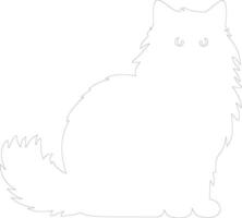 Persian Cat  outline silhouette vector