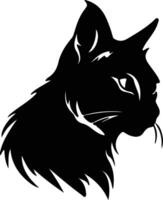 Cymric Cat  silhouette portrait vector