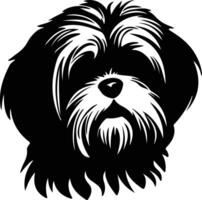 lhasa apso silueta retrato vector