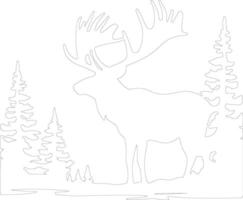 woodland caribou  outline silhouette vector