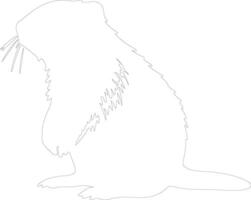 nutria contorno silueta vector