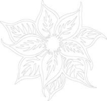 Poinsettia  outline silhouette vector