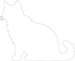 Manx Cat  outline silhouette vector