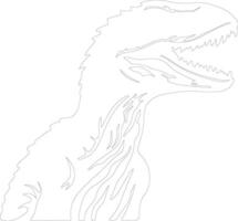 Utahraptor contorno silueta vector