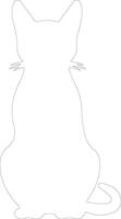 Siamese Cat  outline silhouette vector