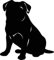 Pug   black silhouette vector