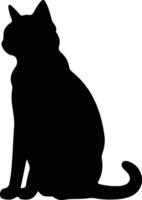 Black cat  black silhouette vector