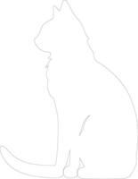 Singapura Cat outline silhouette vector