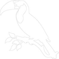 keel-billed toucan  outline silhouette vector