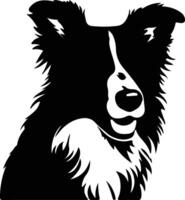 frontera collie negro silueta vector