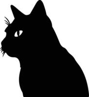 Chartreux Cat  silhouette portrait vector