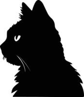 Selkirk Rex Cat  silhouette portrait vector