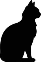 Japanese Bobtail Cat  black silhouette vector