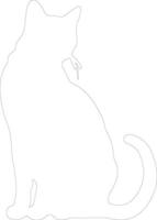 California Spangled Cat  outline silhouette vector