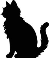 American Curl Cat  black silhouette vector