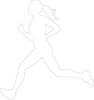 running outline silhouette vector