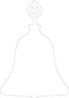 Bell icon  outline silhouette vector