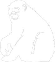 bonobo outline silhouette vector