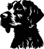 German Wirehaired Pointer   black silhouette vector