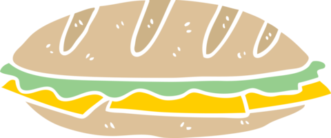 flat color style cartoon chesse sandwich png